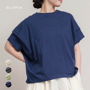 T-shirt Tucked Sleeve Pullover Cotton