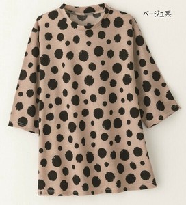 【日本製】水玉プリントプルオーバー　ミセスファッション