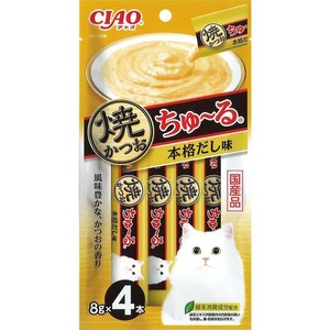 ［いなばペットフード］CIAO 焼かつおちゅ〜る 本格だし味 8g×4本