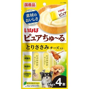 ［いなばペットフード］いなば ピュアちゅ〜る とりささみ チーズ入り 14g×4本