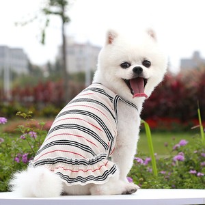 服 犬用 春夏 ワンピース ストライプ  ニット  ペット用品   BQ7249