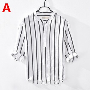 Button Shirt 3/4 Length Sleeve Summer Men's