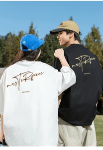 【2025新作】メンズ レディース 筆記体ロゴプリントTシャツ