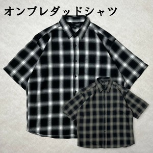 オンブレチェックダッドシャツ　半袖