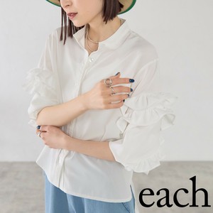 【each 新作入荷】袖口リブ・フリルデコ・ブラウス　2025ss　《人気》