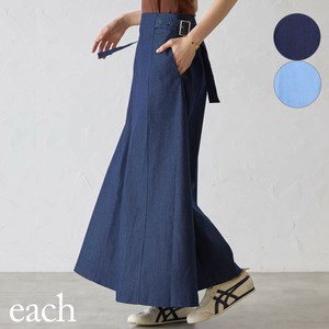 【each　新作入荷】 薄！軽！サイドベルトAライン・デニムスカート 　ｾｯﾄ可　　each東京