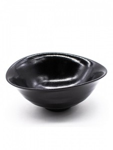 中鉢 盛鉢 ボウル 和陶器 和モダン / 黒釉たわみ鉢(大)