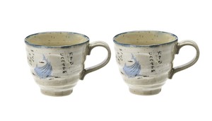 【日本製】おふけ甚兵衛　マグペア　箱入り　夏　海　空　マグカップ　ジンベエザメ　ジンベイザメ