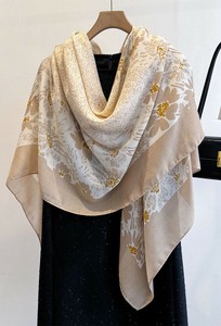 披肩 两面 花朵 男女兼用 2颜色