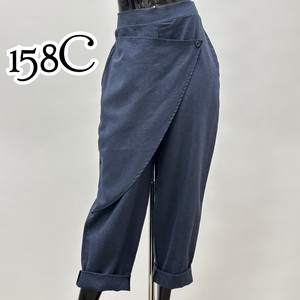 【イタリア製】158C カシュクールデザイン 麻混コットンパンツ ウエスト後ろゴム（2025春新作）