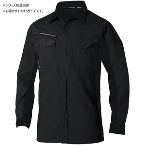 桑和 3478-02 長袖シャツ Sサイズ ブラック(4)