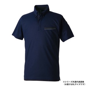 桑和 7335-51 半袖ポロシャツ(胸ポケット付き) 6Lサイズ ネイビー(1)