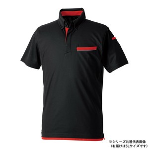 桑和 7335-51 半袖ポロシャツ(胸ポケット付き) 5Lサイズ ブラック(4)