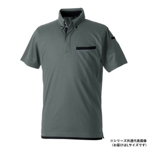 桑和 7335-51 半袖ポロシャツ(胸ポケット付き) Lサイズ チャコールグレー(23)