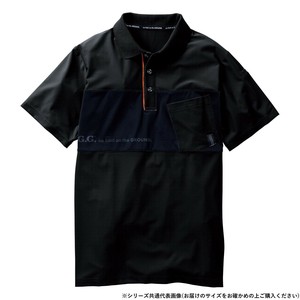 桑和 7345-51 半袖ポロシャツ(胸ポケット付き) Mサイズ ブラック(4)