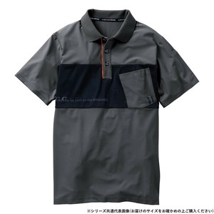 桑和 7345-51 半袖ポロシャツ(胸ポケット付き) 3Lサイズ チャコールグレー(23)