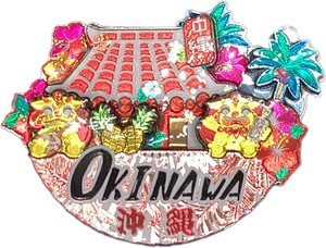 【木製ホイルマグネット】沖縄スタイル(古民家)