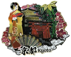 【木製ホイルマグネット】京都(金閣寺と伏見)
