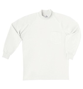 桑和 0058 長袖ハイネックTシャツ(胸ポケット付き) 3Lサイズ ホワイト(0)