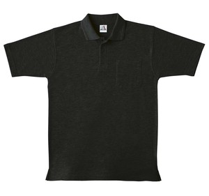 桑和 0027 半袖ポロシャツ(胸ポケット付き) 6Lサイズ ブラック(4)