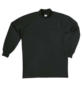 桑和 0058 長袖ハイネックTシャツ(胸ポケット付き) Lサイズ ブラック(4)
