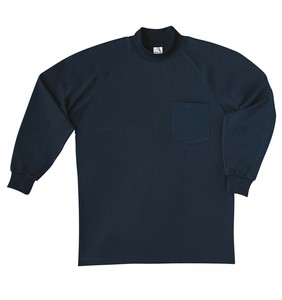 桑和 0058 長袖ハイネックTシャツ(胸ポケット付き) Lサイズ ネイビー(1)