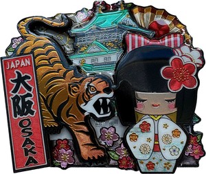 【木製ホイルマグネット】姫こけし(ホワイト)