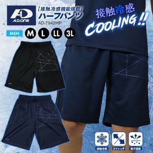 ハーフパンツ 半ズボン メンズ A.D.ONE 機能 吸汗 速乾 接触冷感 アスリート設計 スポーツ トレーニング