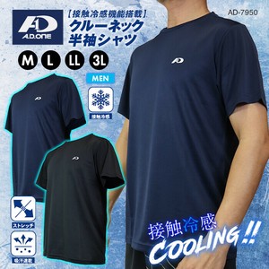 シンプル Tシャツ 半袖 メンズ A.D.ONE 機能 吸汗 速乾 接触冷感 アスリート設計 スポーツ トレーニング