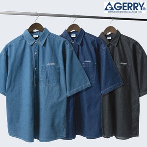 【25SS新作】GERRY 4.5ozデニム ブランドロゴ 胸刺繍 半袖シャツ
