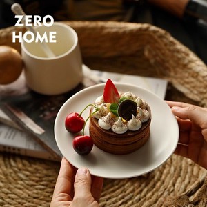 陶磁器 アフタヌーンティー 菓子皿 和風 コーヒー皿 おやつ 丸皿