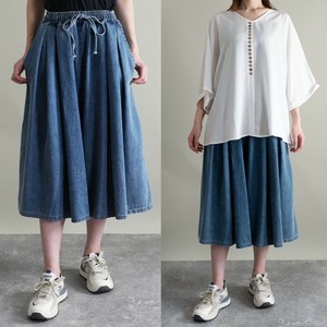 newワイドシルエットデニムロングキュロット【新作】