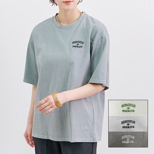 ★ピグメント加工　英字ワンポイント刺繍Tシャツ　SS【2025新作】