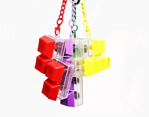 ストレス発散キーホルダー【カチカチキーボードキーチェーン　ブロック】
