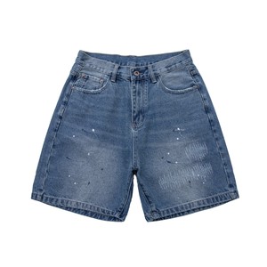 デニムブルー ダメージ加工 ショートパンツ　S-XXL　デニムブルー　PL2168