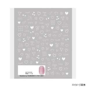 TSUMEKIRA(ツメキラ) ネイルシール es 手書きハート 白 ES-THE-001
