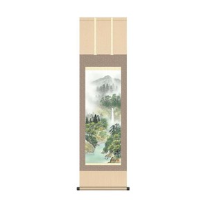 掛軸 伊藤渓山秀麗名瀧 44.5×164cm KZ2MB1-N056