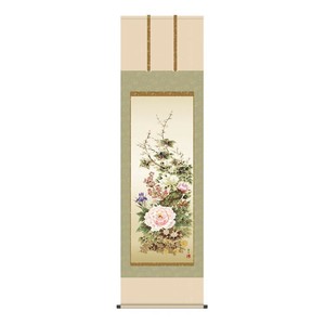 掛軸 吉井蘭月名花繚乱 54.5×190cm KZ2A1-091