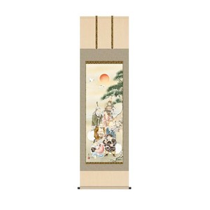 掛軸 緒方葉水 七福神 54.5×190cm KZ2D1-023