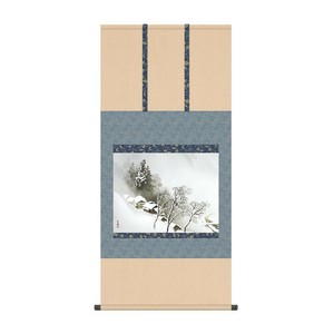 掛軸 川合玉堂吹雪 54.5×115cm KZ2G9-016