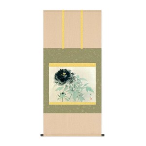 掛軸 速水御舟墨牡丹 54.5×115cm KZ2G9-054