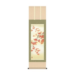 掛軸 田村竹世 紅葉に小鳥 44.5×164cm KZ2MA4-141