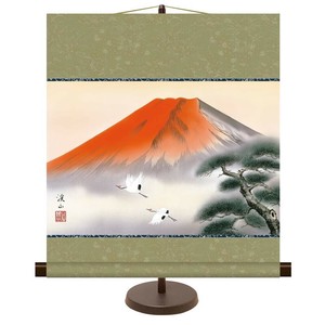 和風モダン掛 伊藤渓山 赤富士飛翔 44.5×50cm KM2B6-013