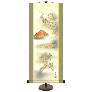 和風モダン掛 石田芳園  赤富士昇龍図 31×75cm KM2D9-009
