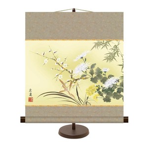 和風モダン掛 田中広遠 四君子 44.5×50cm KM2A9-012