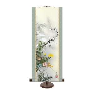 和風モダン掛 北山歩生 四君子 31×75cm KM2A9-013