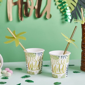 【特価品】フーティーバロー トロピカルリーフペーパーカップ10個セット【パーティー/中国製】