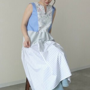 いちご泥棒　異素材ミックスワンピース