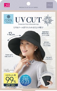 UV&クール折りたためる日よけ帽子　紫外線　日除け　熱中症　冷感　ひんやり