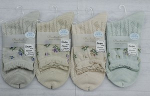 Crew Socks Flower Mesh Linen Limited [S/S NEW]